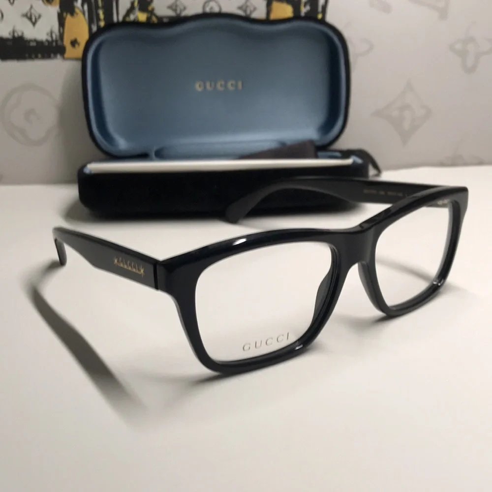 New Authentic Gucci Black Eyeglasses GG1177o 004